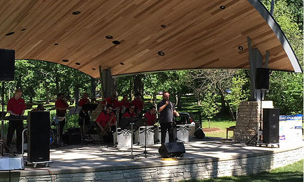 Photo of band on stage at The Shell in West Chicago