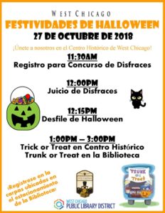 Halloween events poster in Spanish
