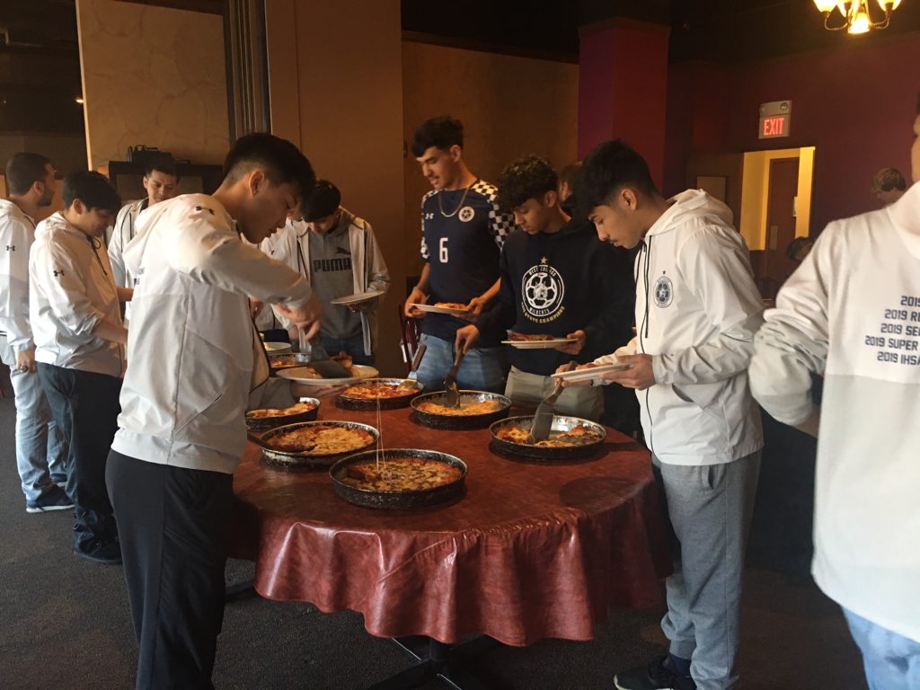 State Champion Soccer Team Enjoys Post Victory Pizza Party