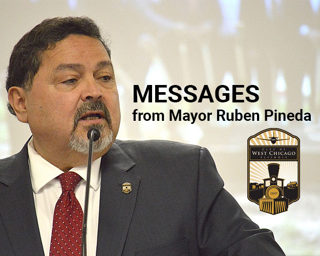 Graphic of Mayor Ruben Pineda linked to his Messages