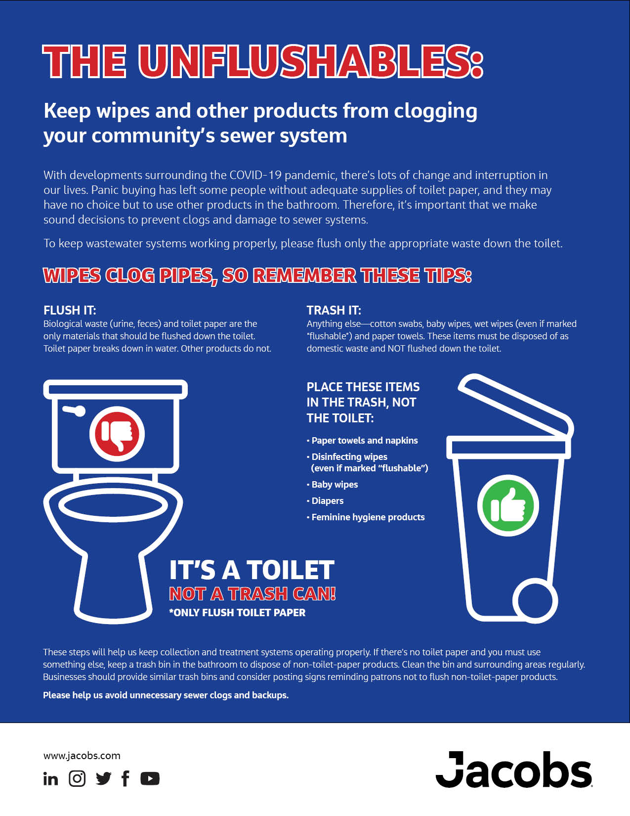 Flyer about unflushable products