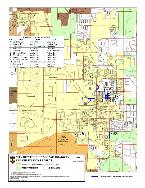 Roadway Project 2023 Map