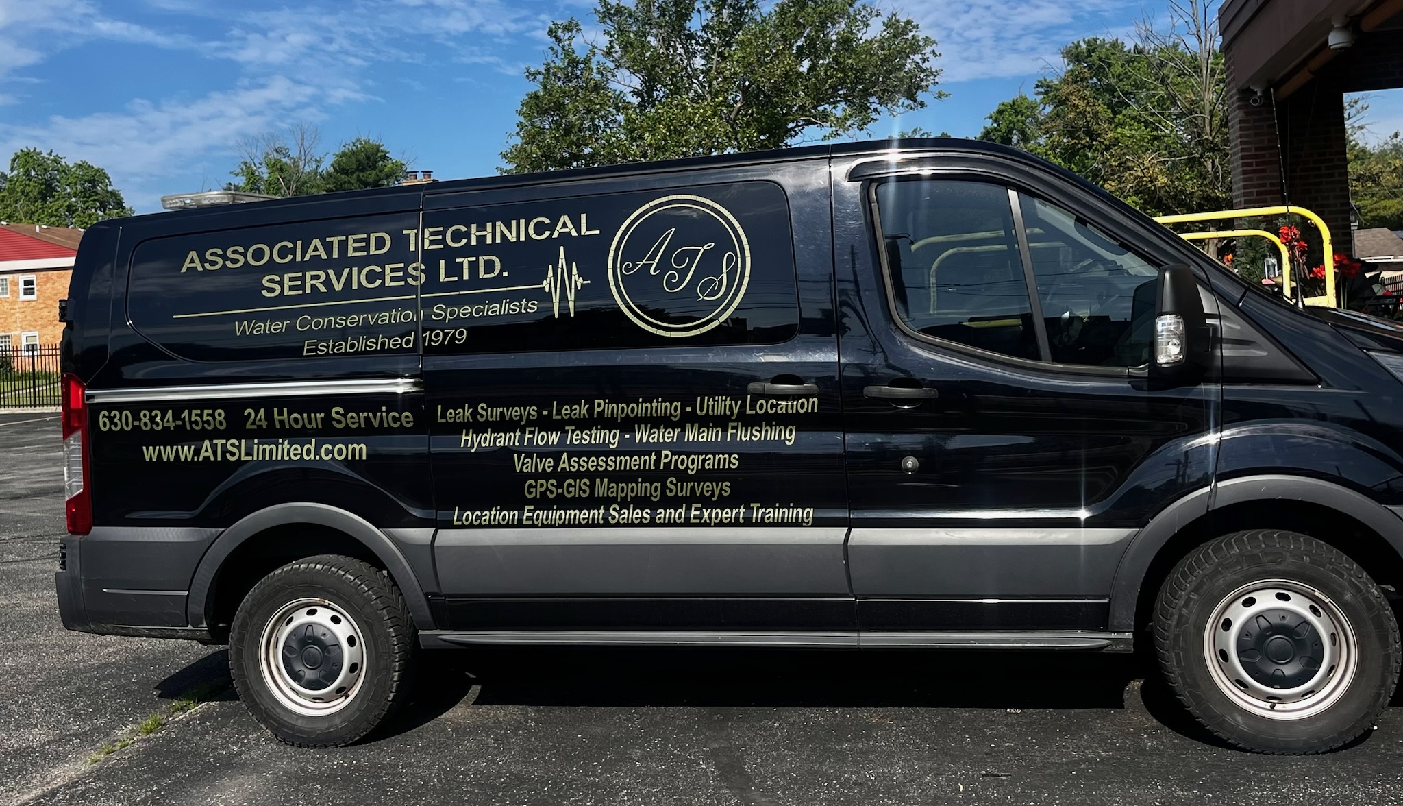Associated Technical Services Van - Water Leak Survey Contractor Associated Technical Services van associated with the water leak survey